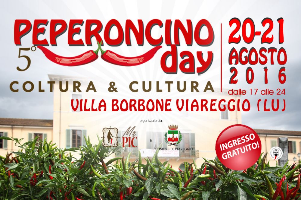 5° Peperoncino Day - 20/21 agosto 2016 a Villa Borbone (Viareggio)
