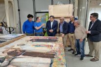 Un mosaico di 34 pannelli realizzato a Pietrasanta per la chiesa di Saint Bede in Virginia