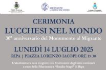 A Ripa questa sera la cereimonia "Lucchesi nel mondo"