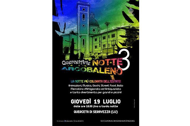 Eventi: torna la Notte Arcobaleno a Querceta. Musica, street food e giochi per i più piccoli
