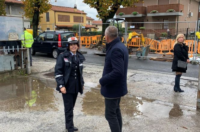 Cedimento stradale sulla via Sarzanese a Bozzano