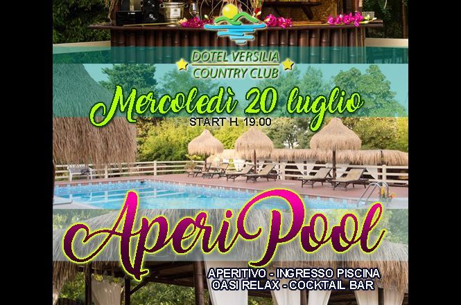 Oasi del piacere per l'aperitivo in piscina del Dotel Versilia Country Club a Piano di Mommio