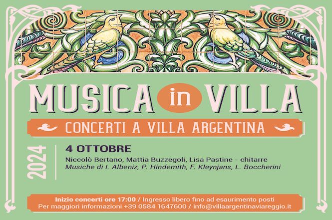 Torna la rassegna "Musica in Villa - concerti a Villa Argentina"