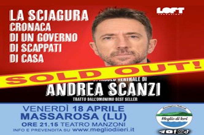 Andrea Scanzi stasera in scena al teatro Manzoni di Massarosa
