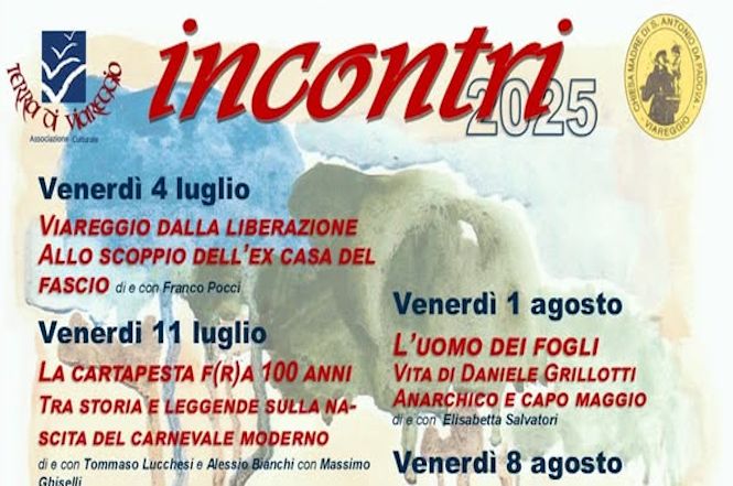 Dal 4 luglio al 9 agosto torneranno gli incontri promossi dalla "Terra di Viareggio"