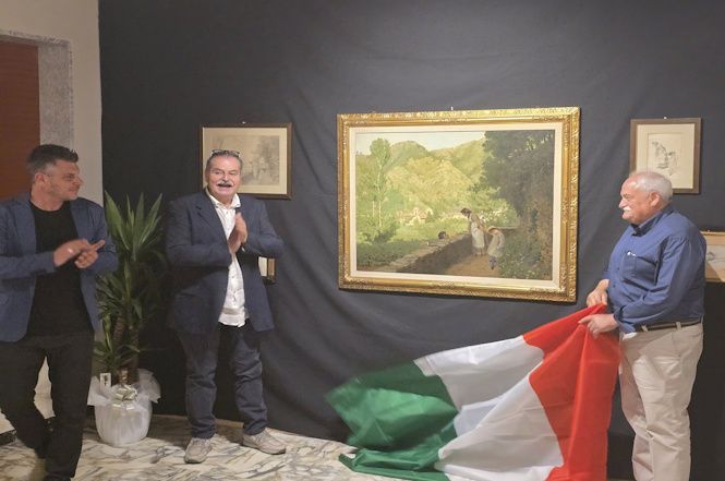 Stazzema, presentato il quadro "Il sole a Seravezza di Filadelfo Simi