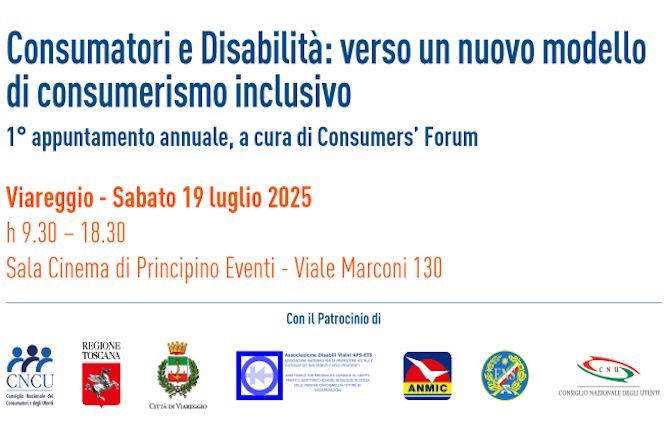 Viareggio, convegno su consumatori e disabilità