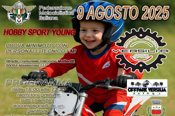 Il Moto Club Versilia Corse attende i bambini dai 6 anni in sù alla GULFA il 9 agosto