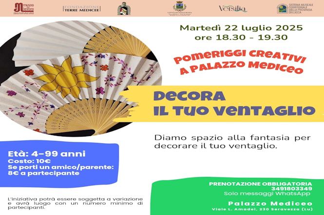 Seravezza, domani nuovo laboratorio creativo a Palazzo Mediceo
