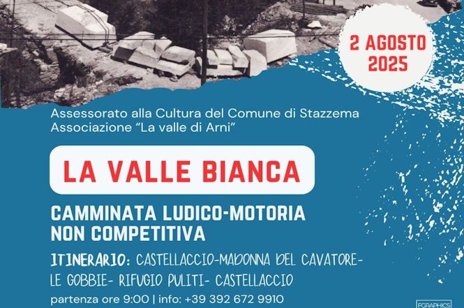 Per il progetto "La Valle bianca"in programma una marcia ludico-motoria