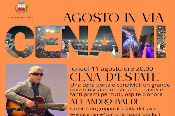 Aleandro Baldi ospite d'onore "musicale" alla rassegna "Agosto in via Cenami"