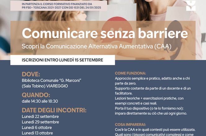 A Viareggio il corso gratuito "bibliocare": quattro appuntamenti a settembre