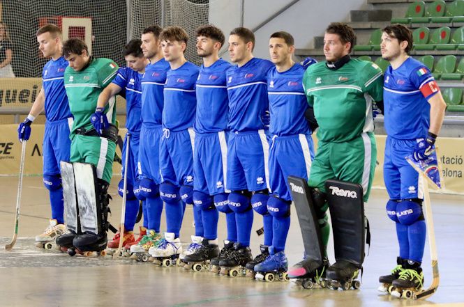 Coach Alessandro Bertolucci impegnato con la nazionale di hockey in Portogallo