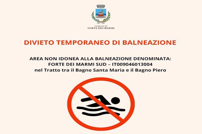 Divieto di balneazione a Pietrasanta e Forte dei Marmi