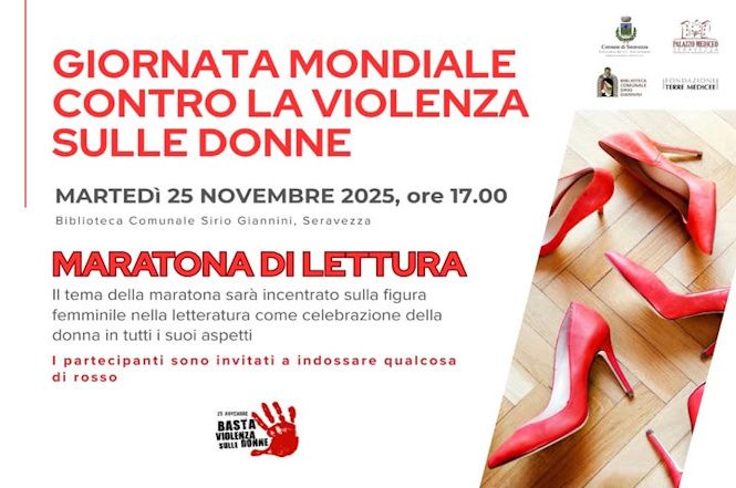Domani a Seravezza maratona di lettura contro la violenza sulle donne