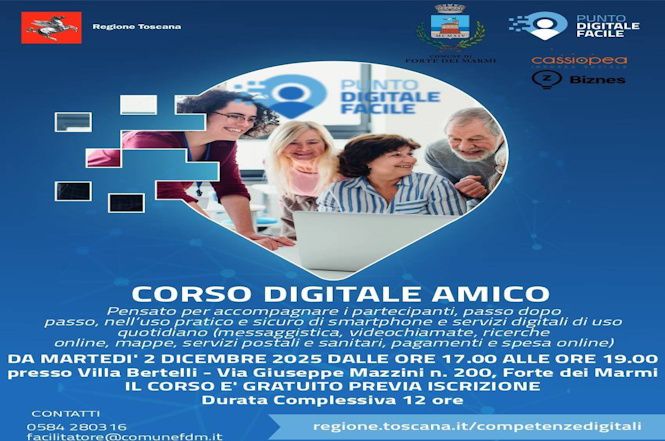 Arriva “Digitale Amico” a Forte dei Marmi. Aperte le iscrizioni