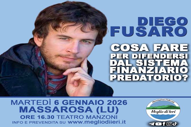 Domani pomeriggio il filosofo Diego Fusaro ospite al Teatro Manzoni
