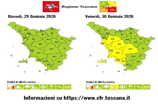Allerta meteo in versilia per oggi e domani