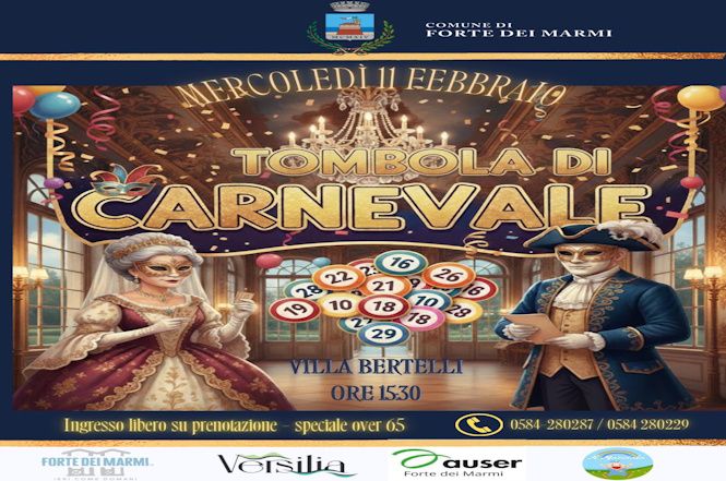 Domani a Villa Bertelli Tombola di Carnevale per over 65