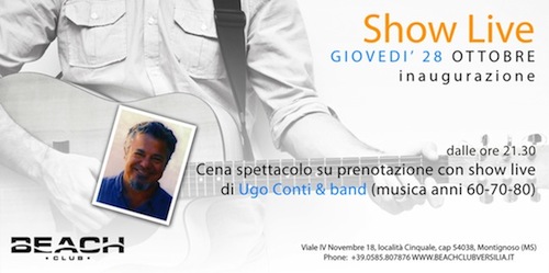 UGO CONTI IN CONCERTO AL BEACH CLUB VERSILIA