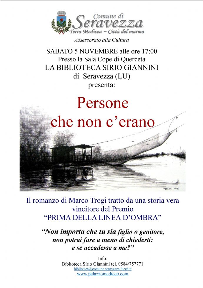 Presentazione del romanzo "PERSONE CHE NON C'ERANO" di Marco Trogi