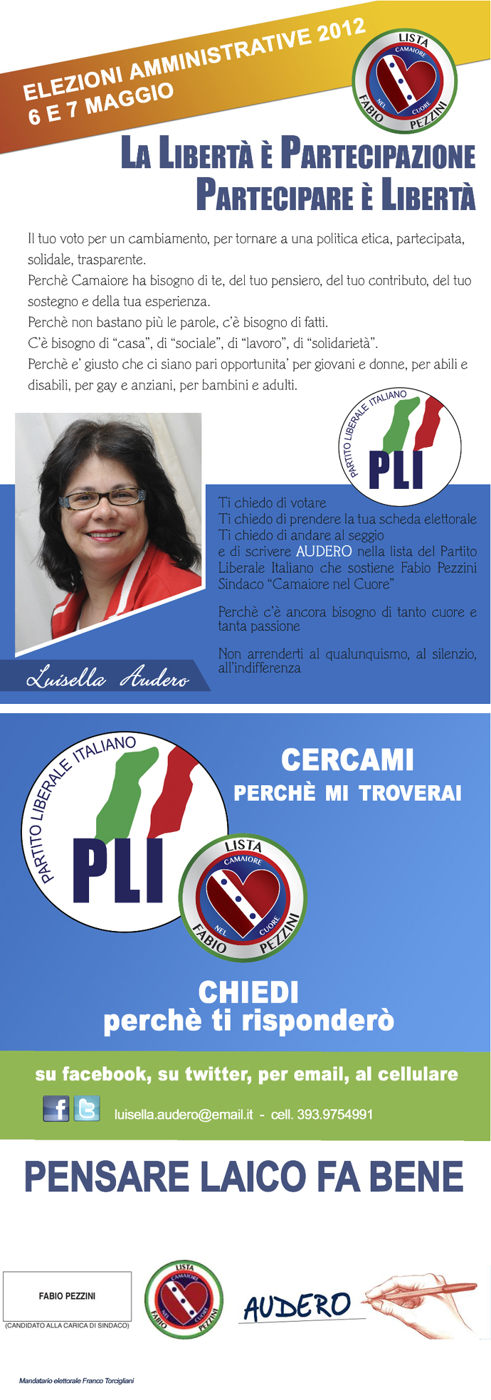 Luisella Audero, candidata  PLI